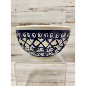 Polish Pottery Boleslawiec Blue & White Bowl, 5.25" Dia x 2.75" made in Poland